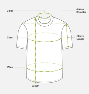 aura sport tshirt size chart to get perfect fir for Men